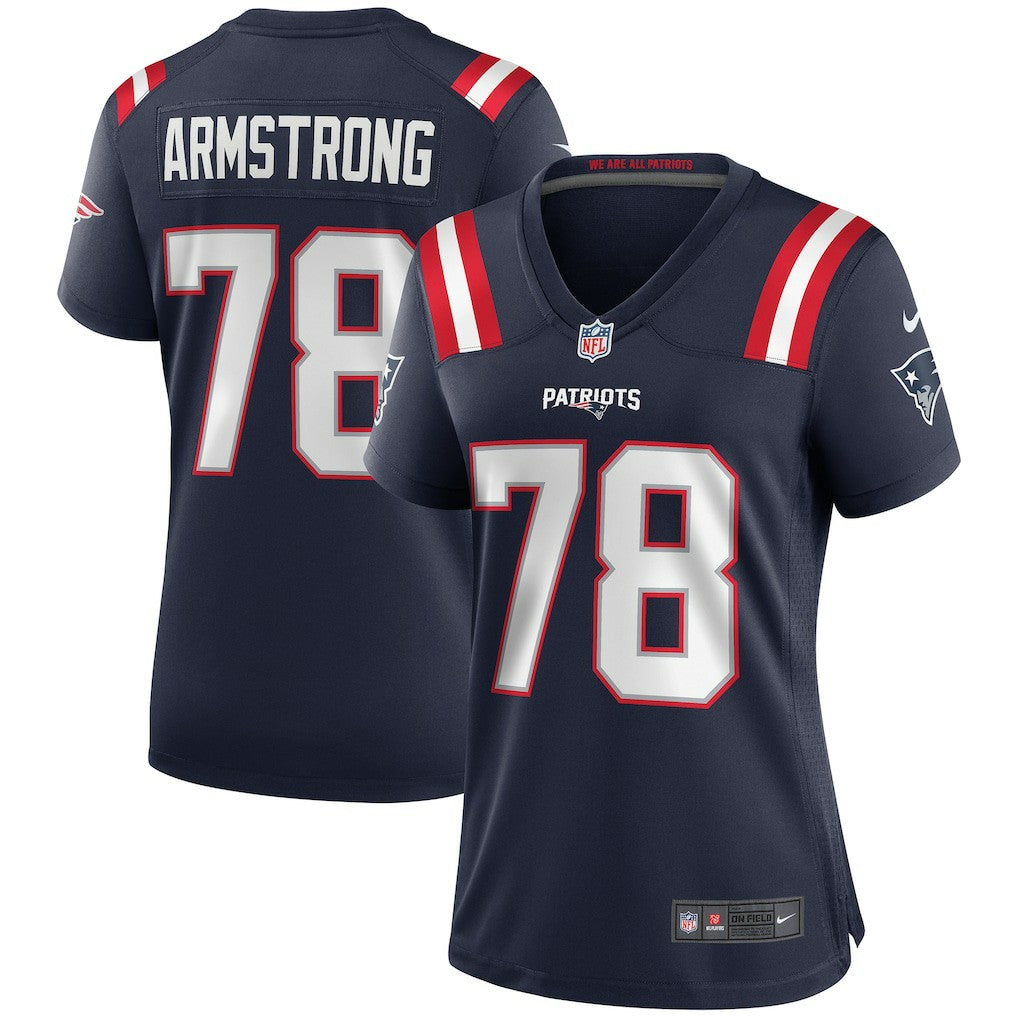 Bruce Armstrong New England Patriots Women's Game Retired Player Jersey Navy | Nike for Sale