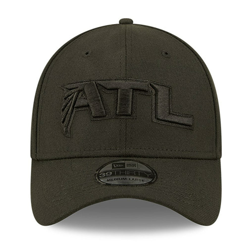 Atlanta Falcons New Era Black On Black Alternate Logo 39THIRTY Flex Hat | NFL