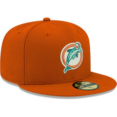 Miami Dolphins New Era Omaha Throwback 59FIFTY Fitted Hat Orange | NFL