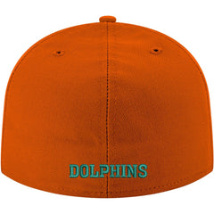 Miami Dolphins New Era Omaha Throwback 59FIFTY Fitted Hat Orange | NFL