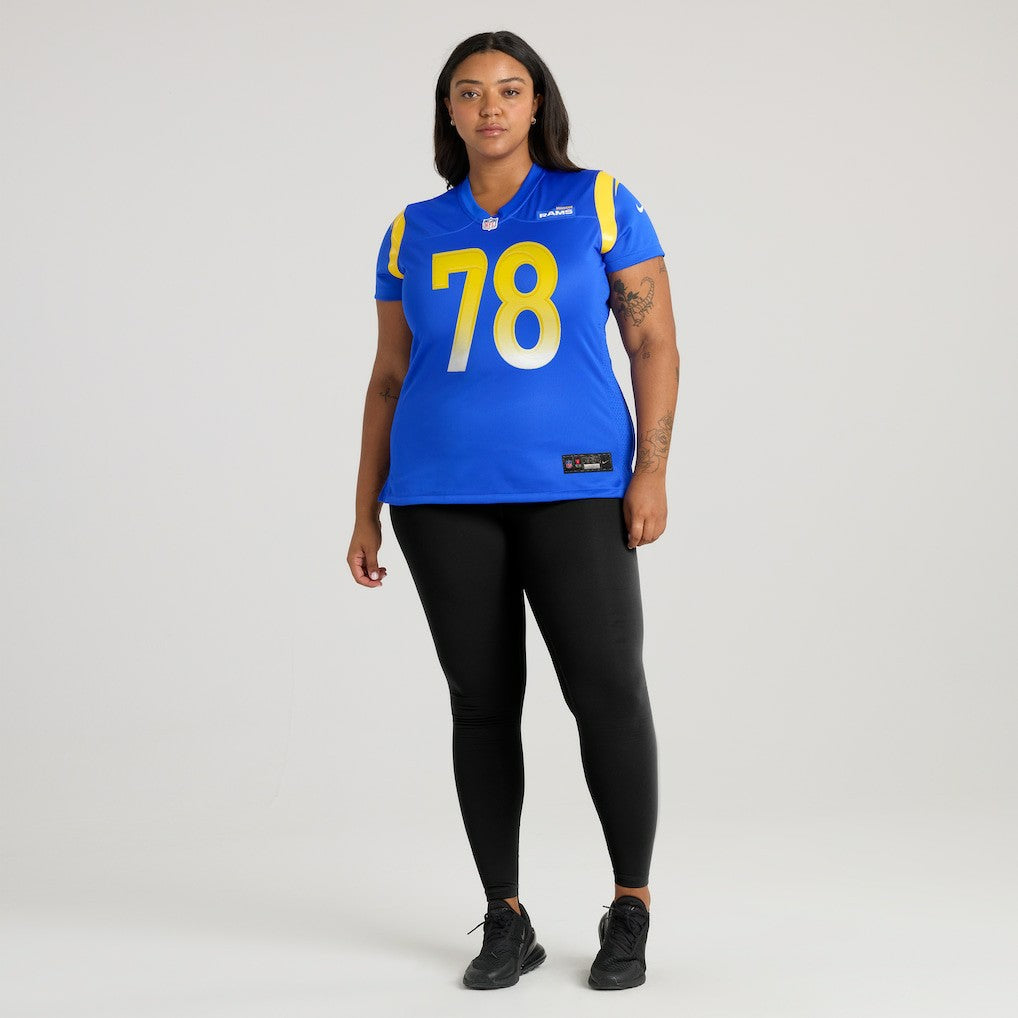 Jackie Slater Los Angeles Rams Women's Game Retired Player Jersey Royal | Nike for Sale