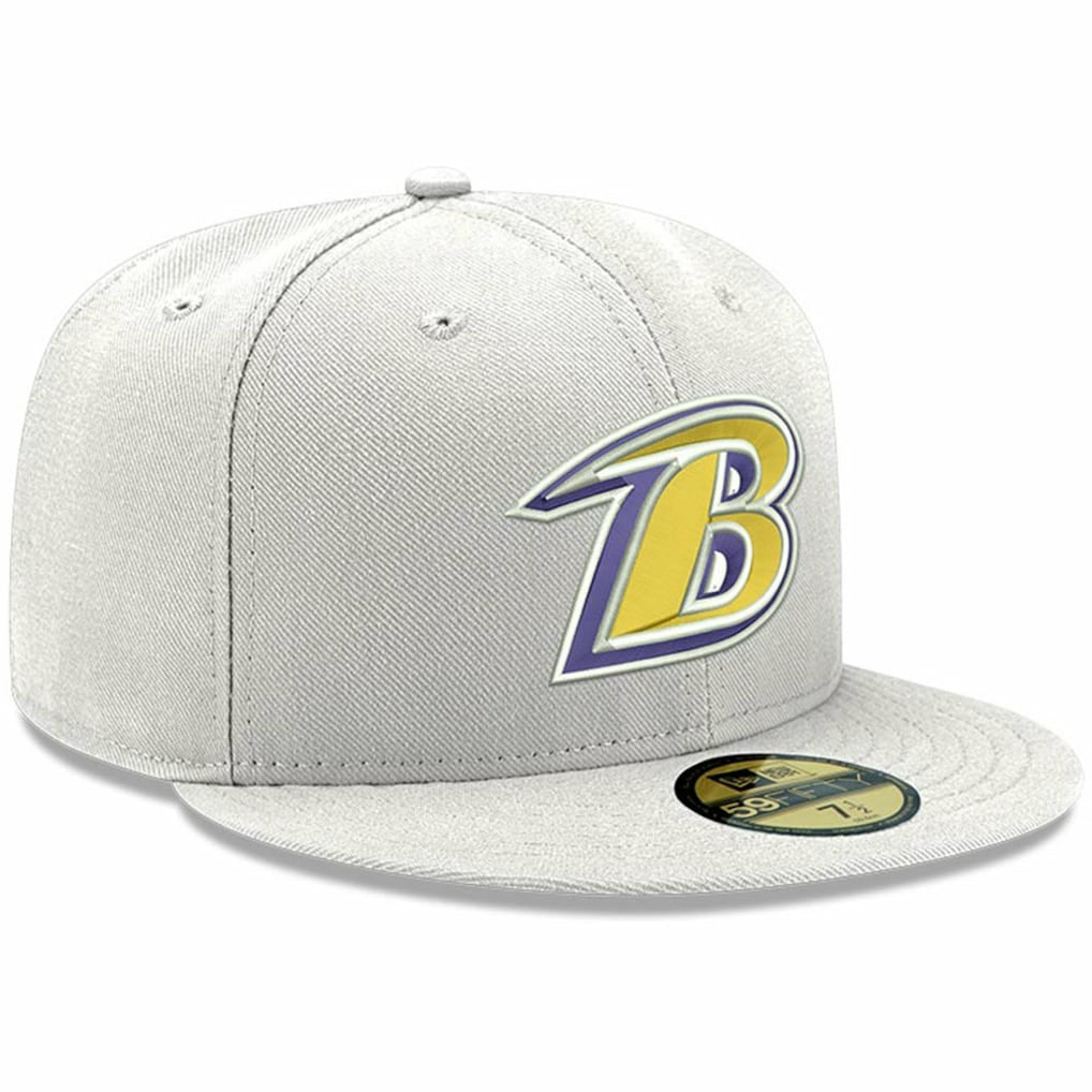 Baltimore Ravens New Era Omaha Lettermark 59FIFTY Fitted Hat White | NFL