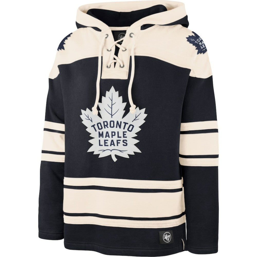 Toronto Maple Leafs '47 Superior Lacer Pullover Hoodie - Navy/Cream - NHL