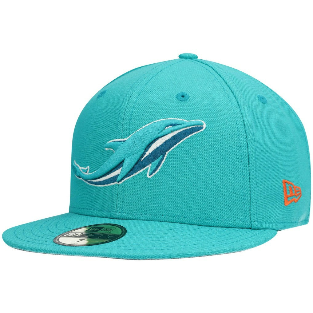 Miami Dolphins New Era Omaha 59FIFTY Fitted Hat Aqua | NFL