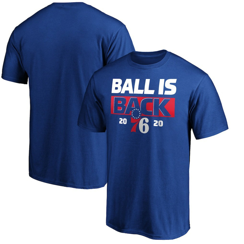 Philadelphia 76ers Ball Is Back T-Shirt Royal - NBA