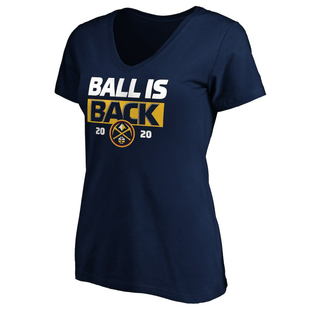 Denver Nuggets Women's Ball Is Back V-Neck T-Shirt Navy - NBA