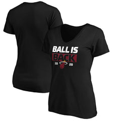 Miami Heat Women's Ball Is Back V-Neck T-Shirt Black - NBA