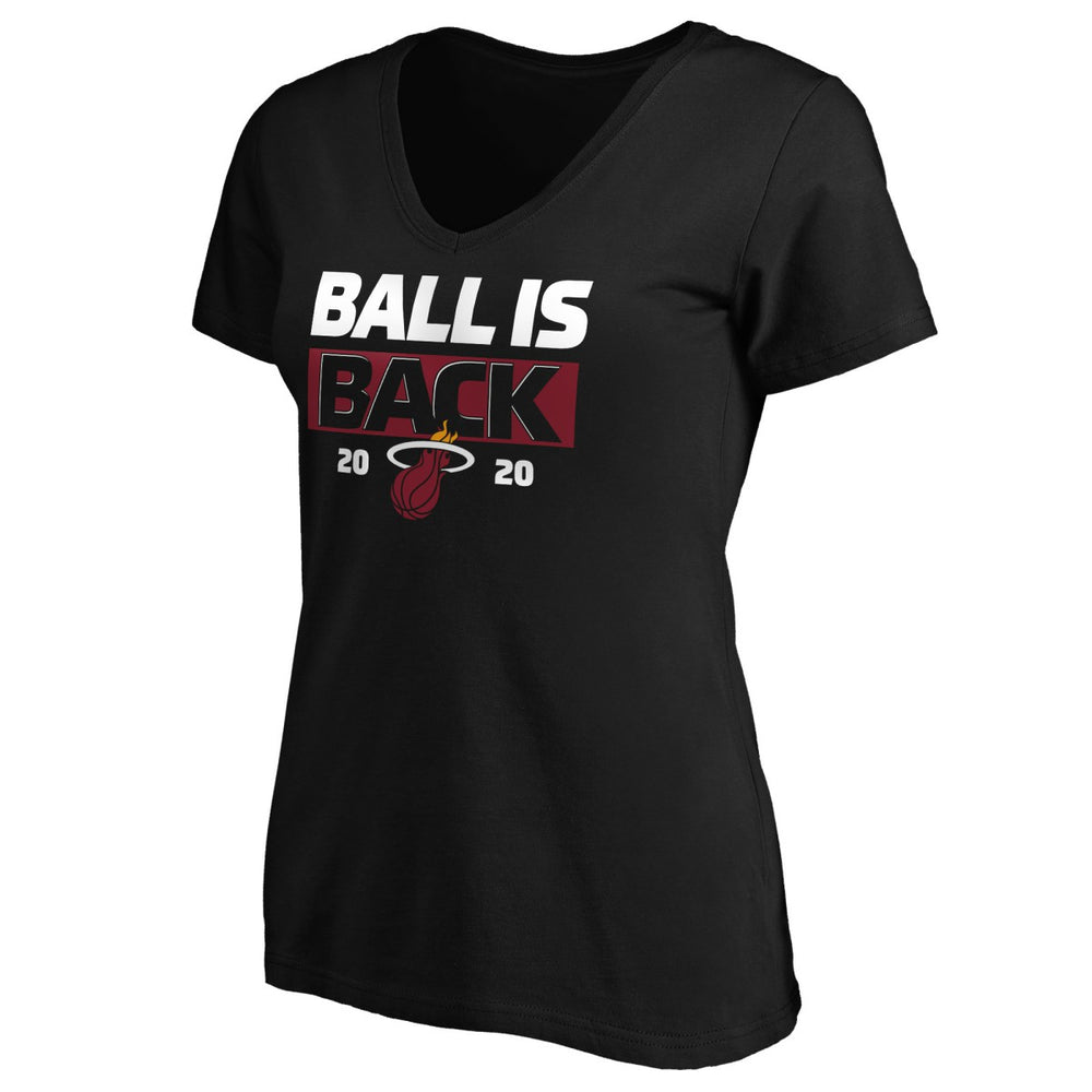 Miami Heat Women's Ball Is Back V-Neck T-Shirt Black - NBA