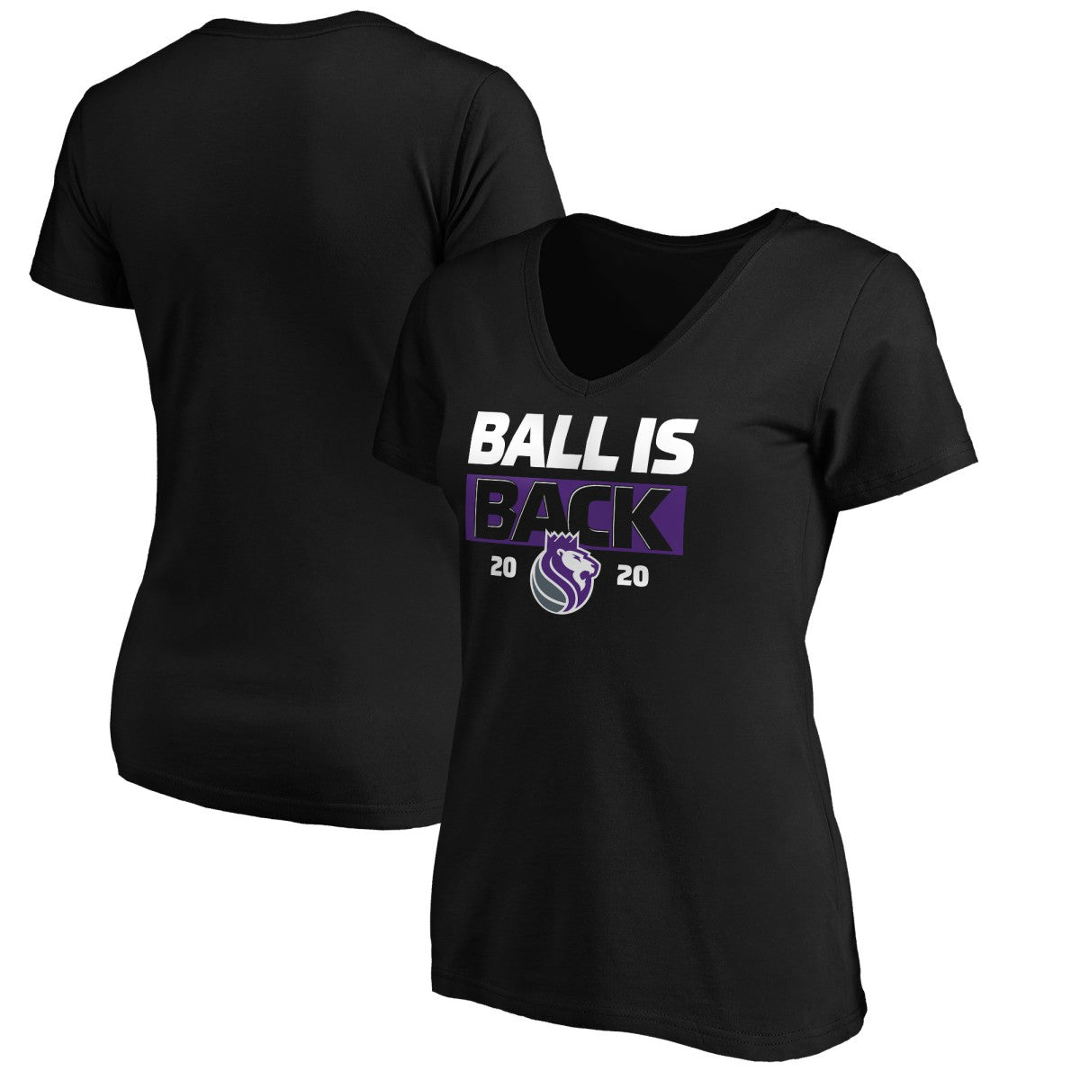 Sacramento Kings Women's Ball Is Back V-Neck T-Shirt Black - NBA