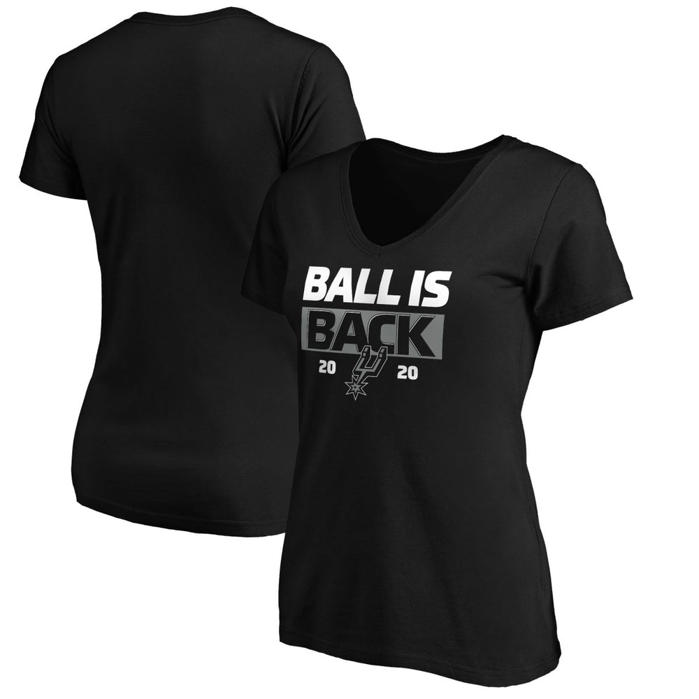 San Antonio Spurs Women's Ball Is Back V-Neck T-Shirt Black - NBA