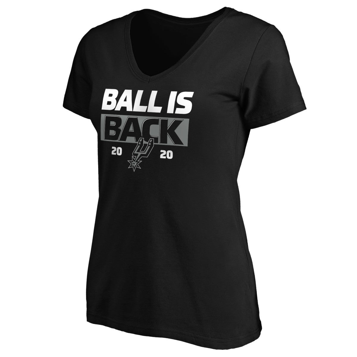 San Antonio Spurs Women's Ball Is Back V-Neck T-Shirt Black - NBA