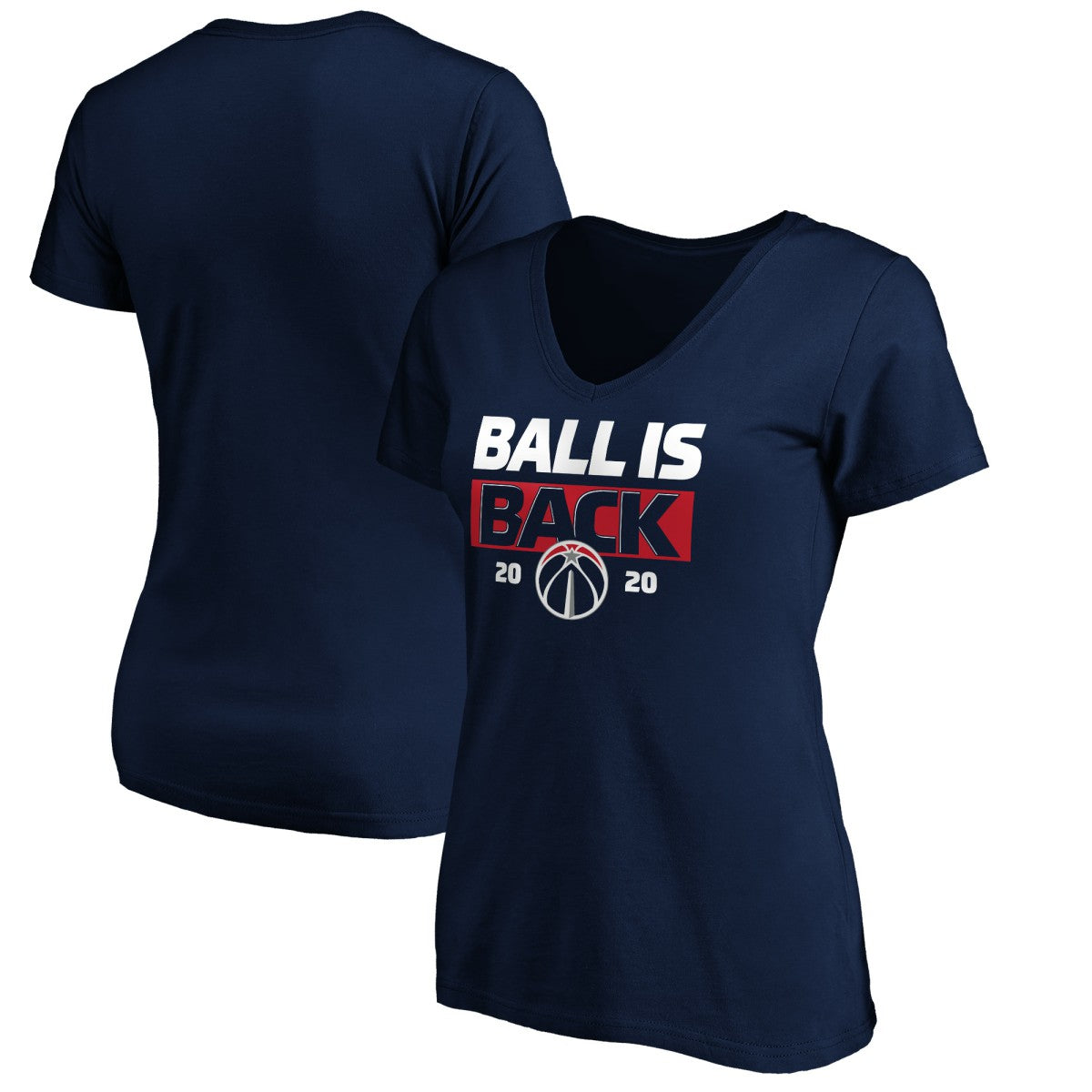 Washington Wizards Women's Ball Is Back V-Neck T-Shirt Navy - NBA
