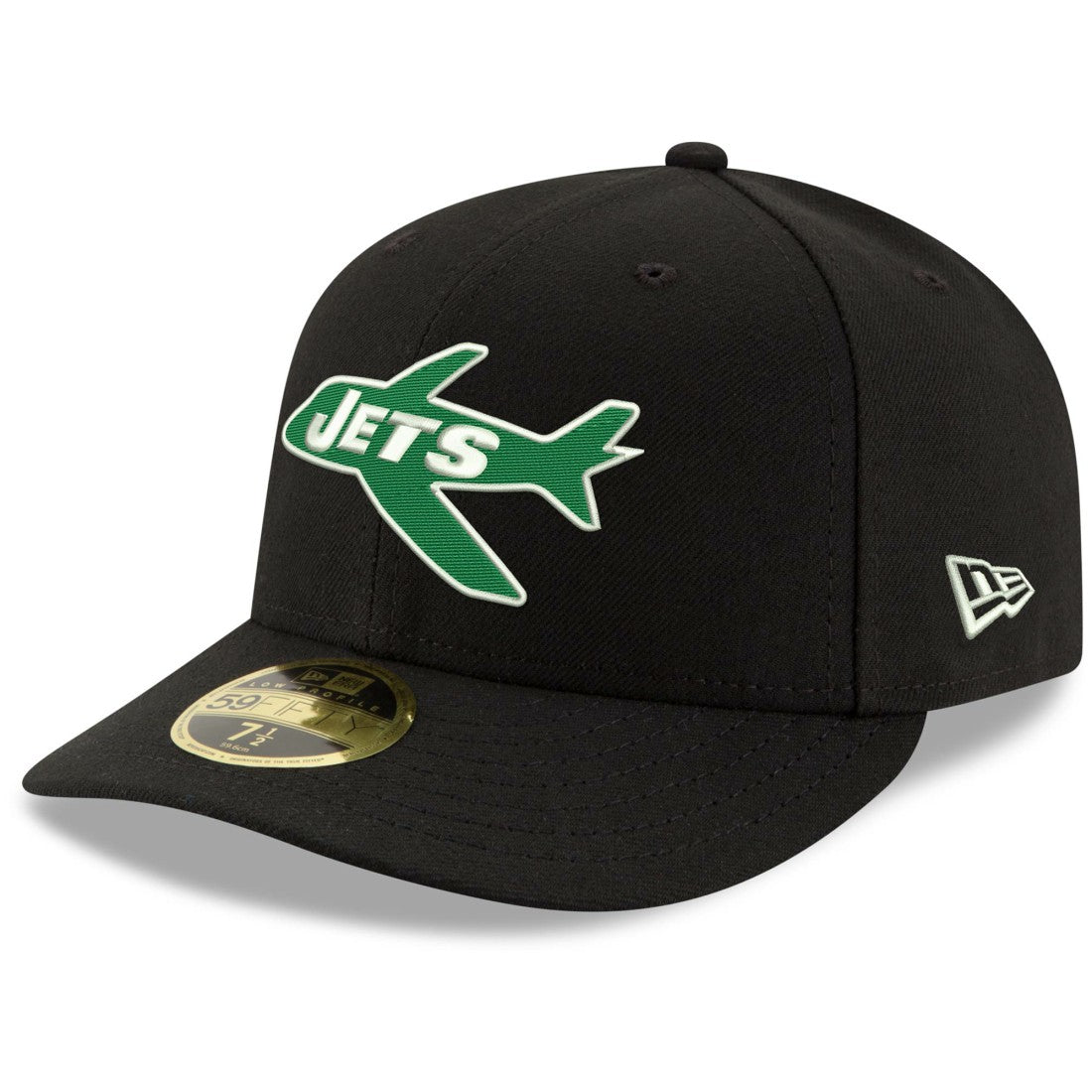 New York Jets New Era Omaha Throwback Low Profile 59FIFTY Fitted Hat Black | NFL