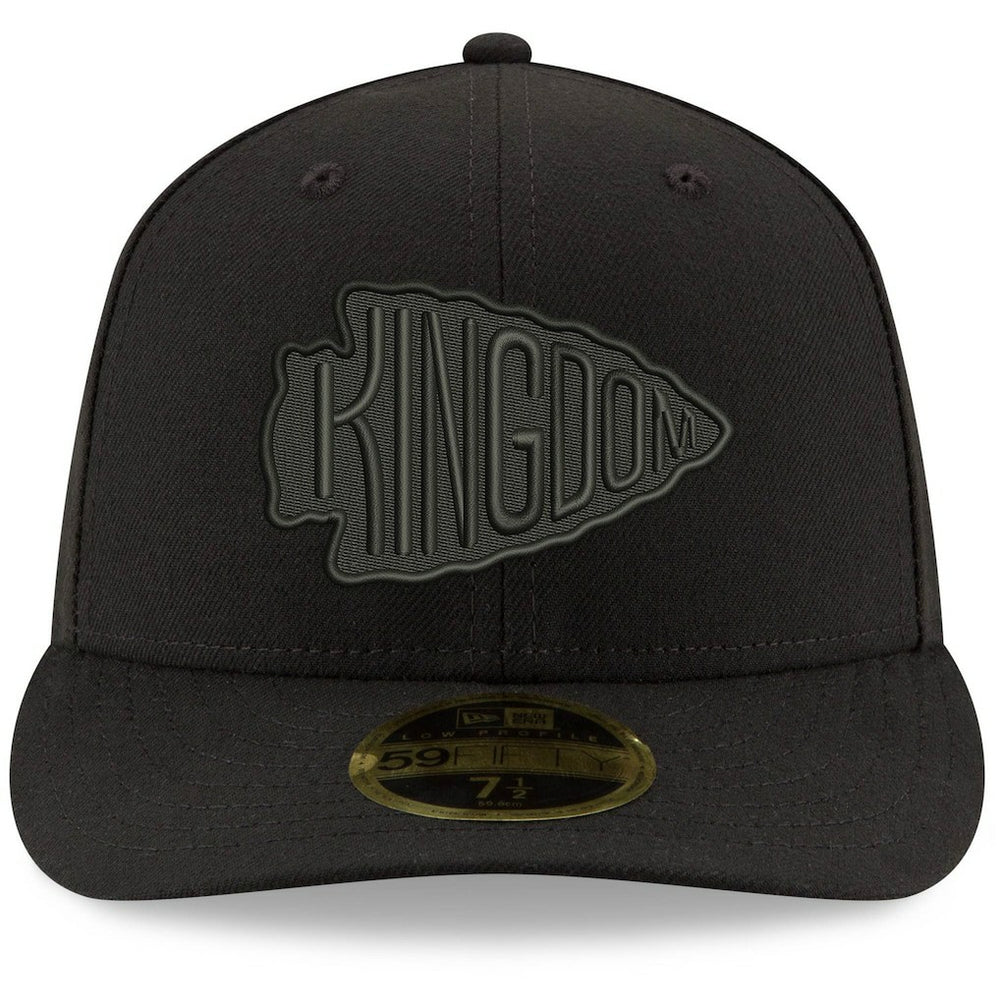 Kansas City Chiefs New Era Alternate Logo Black on Black Low Profile 59FIFTY II Fitted Hat Black | NFL