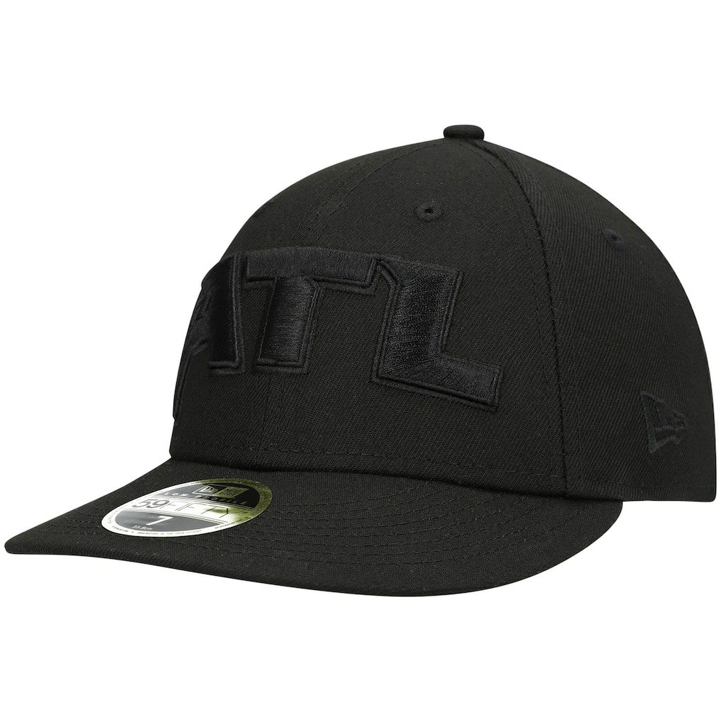 Atlanta Falcons New Era Alternate Logo Black on Black Low Profile 59FIFTY II Fitted Hat Black | NFL
