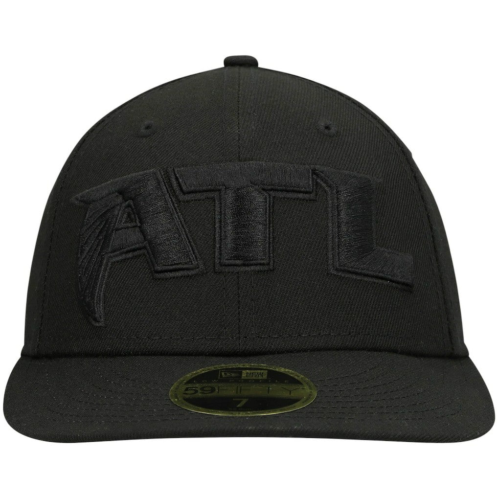 Atlanta Falcons New Era Alternate Logo Black on Black Low Profile 59FIFTY II Fitted Hat Black | NFL