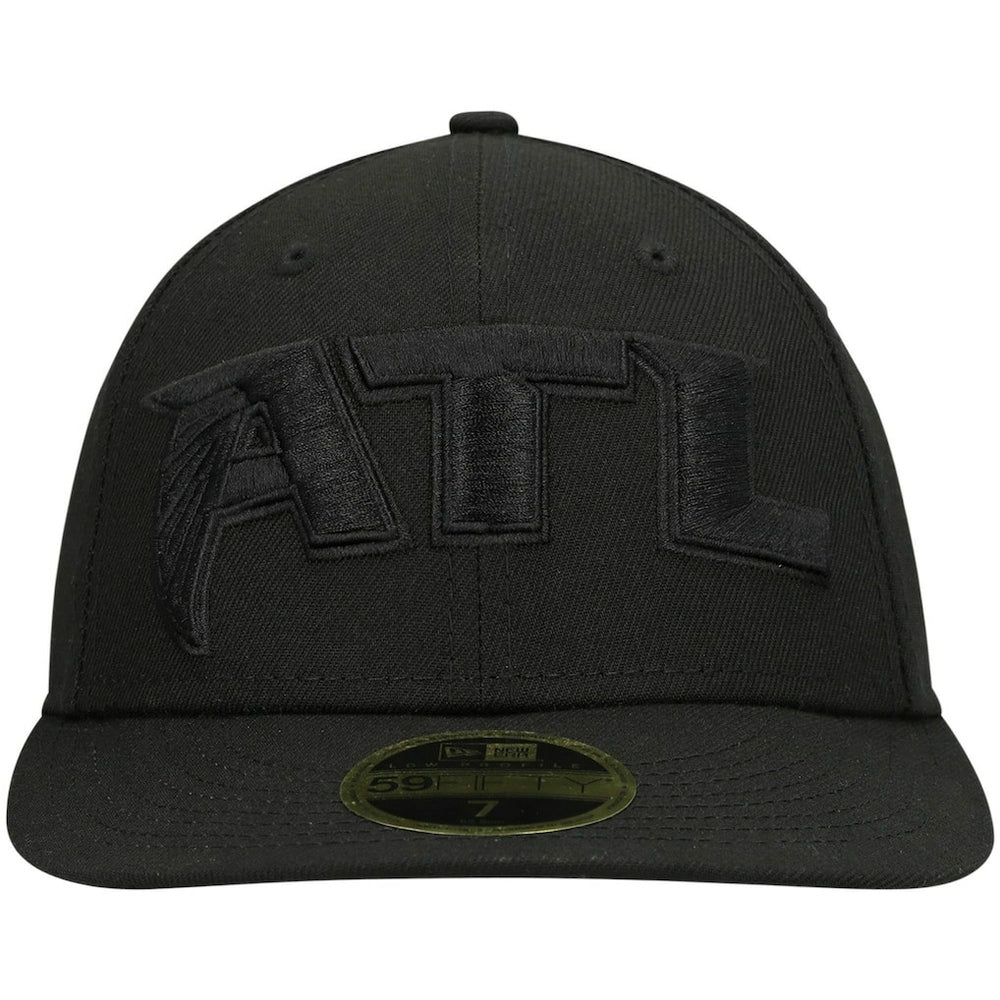 Atlanta Falcons New Era Alternate Logo Black on Black Low Profile 59FIFTY II Fitted Hat Black | NFL