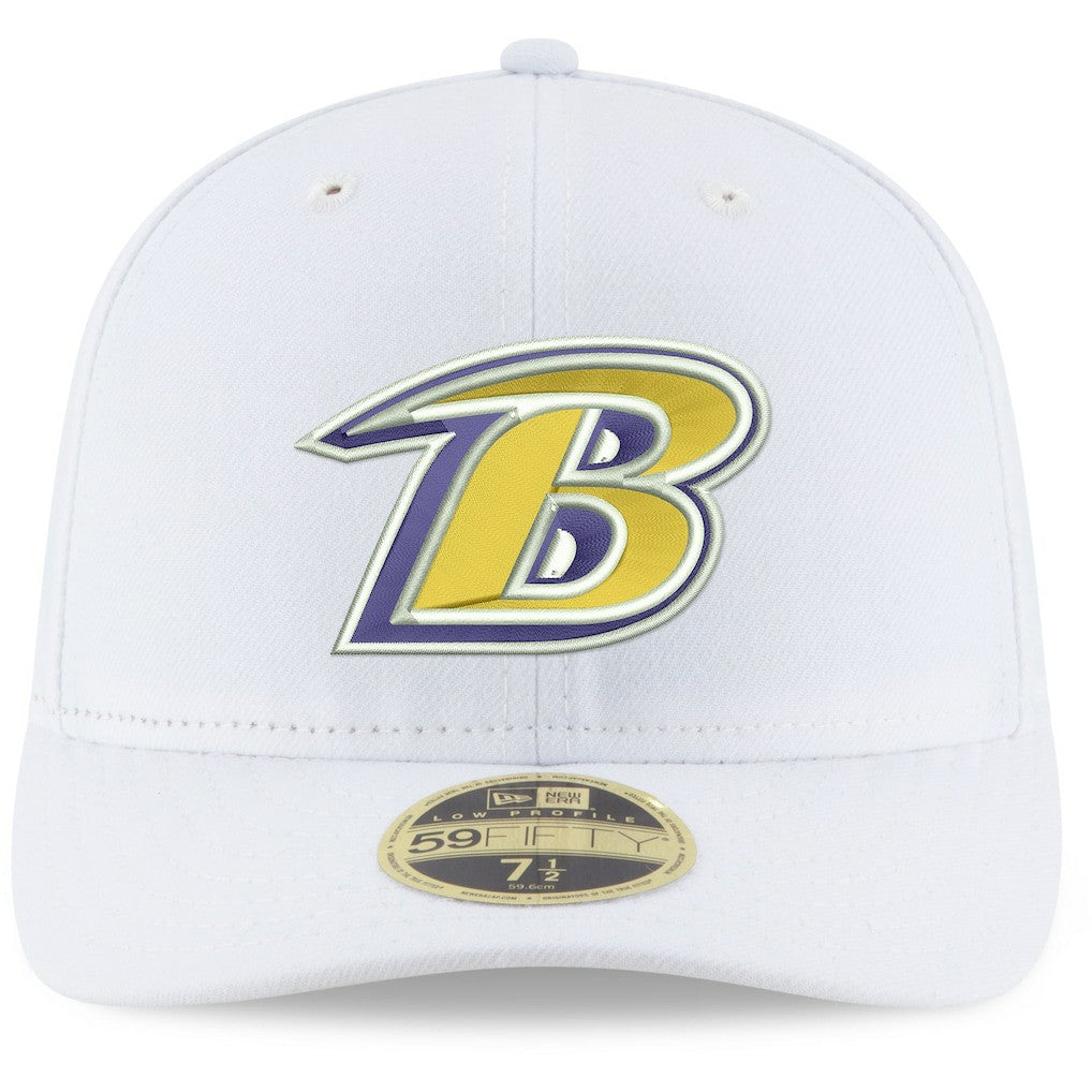 Baltimore Ravens New Era Omaha Low Profile 59FIFTY Fitted Hat White | NFL