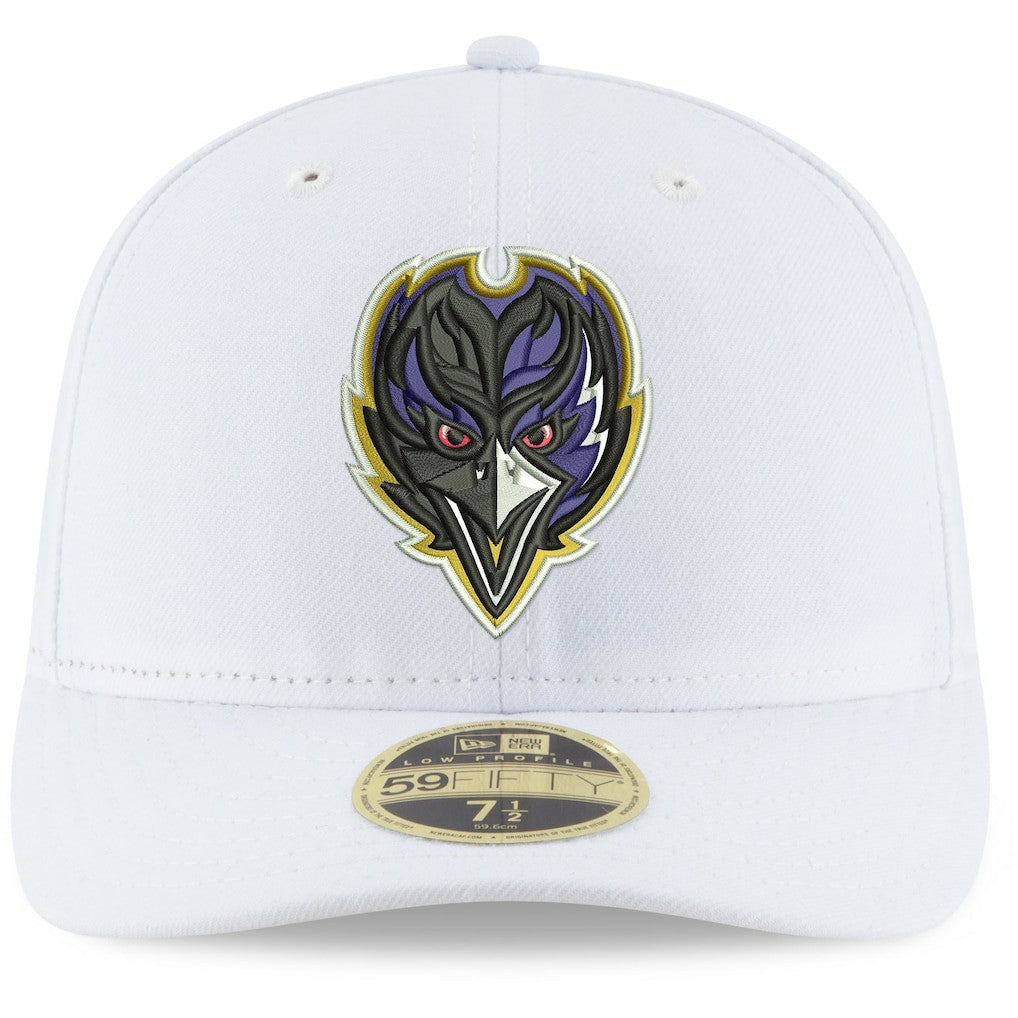 Baltimore Ravens New Era Omaha Low Profile 59FIFTY Fitted Hat White | NFL