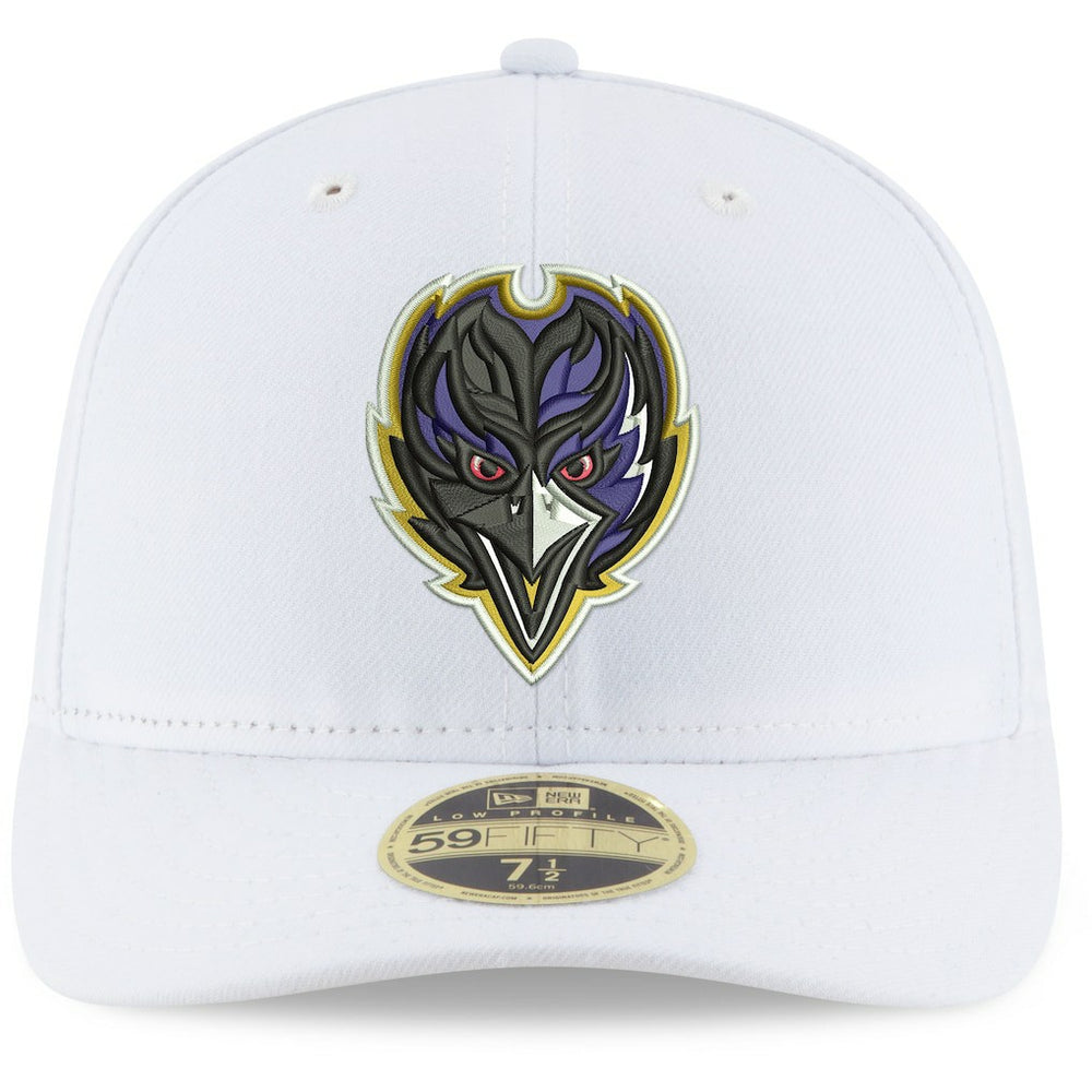 Baltimore Ravens New Era Omaha Low Profile 59FIFTY Fitted Hat White | NFL