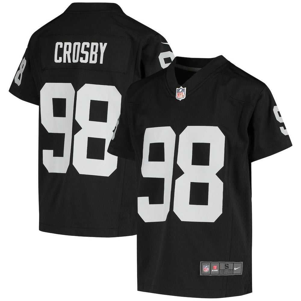 Maxx Crosby Las Vegas Raiders Youth Game Jersey Black | Nike for Sale