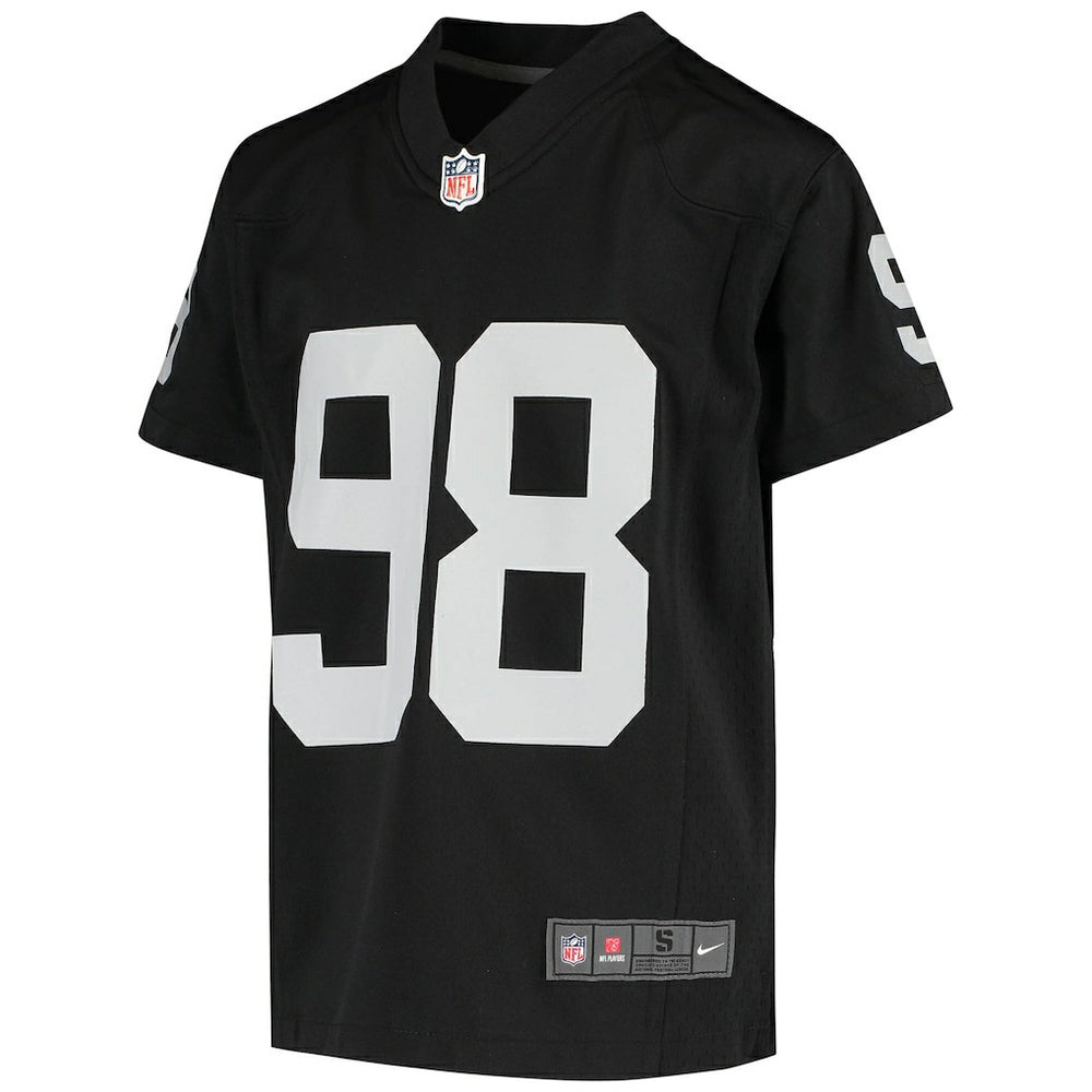 Maxx Crosby Las Vegas Raiders Youth Game Jersey Black | Nike for Sale
