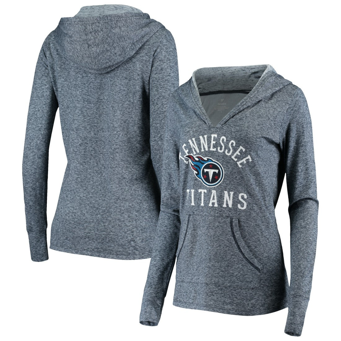 Tennessee Titans Women's Doubleface Slub Pullover Hoodie Heather Navy | Fanatics