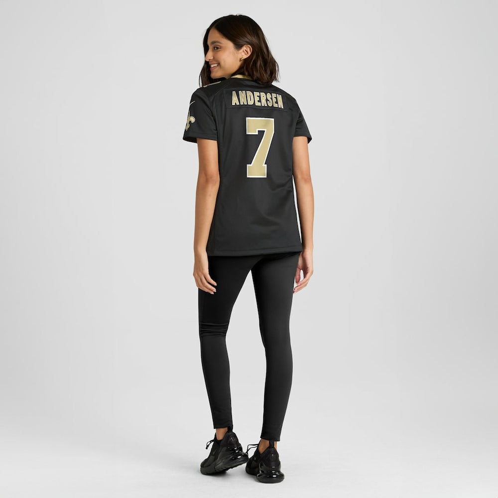 Morten Andersen New Orleans Saints Women's Game Retired Player Jersey Black | Nike for Sale