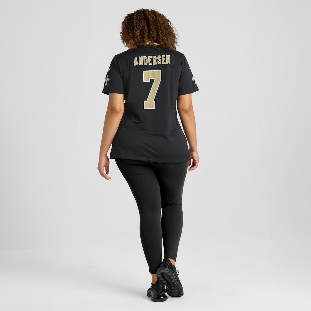 Morten Andersen New Orleans Saints Women's Game Retired Player Jersey Black | Nike for Sale