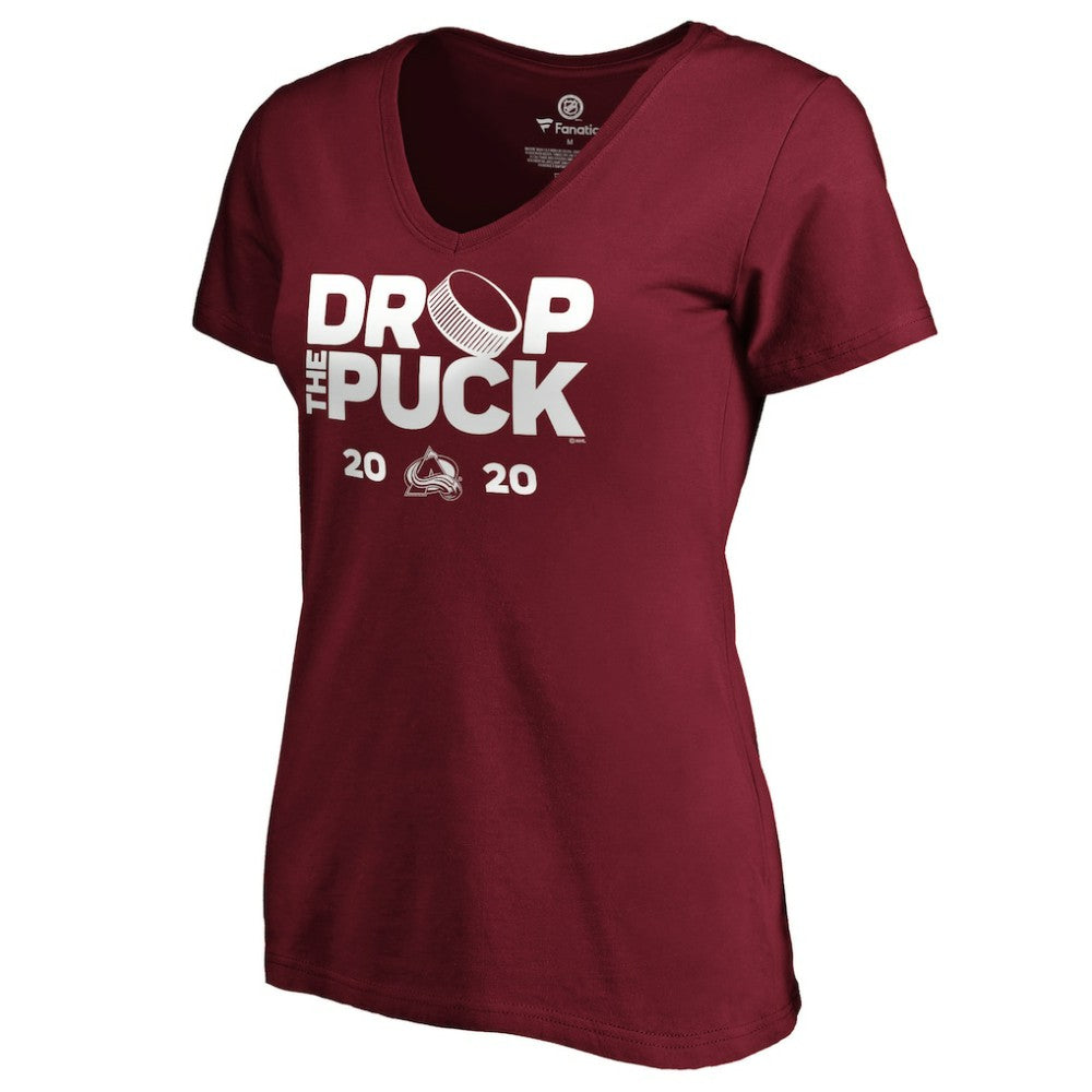 Colorado Avalanche Women's Drop the Puck V-Neck T-Shirt - Garnet - NHL