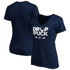 Columbus Blue Jackets Women's Drop the Puck V-Neck T-Shirt - Navy - NHL
