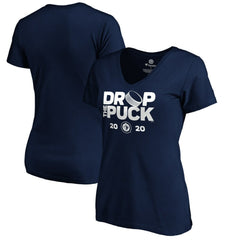 Winnipeg Jets Women's Drop the Puck V-Neck T-Shirt - Navy - NHL