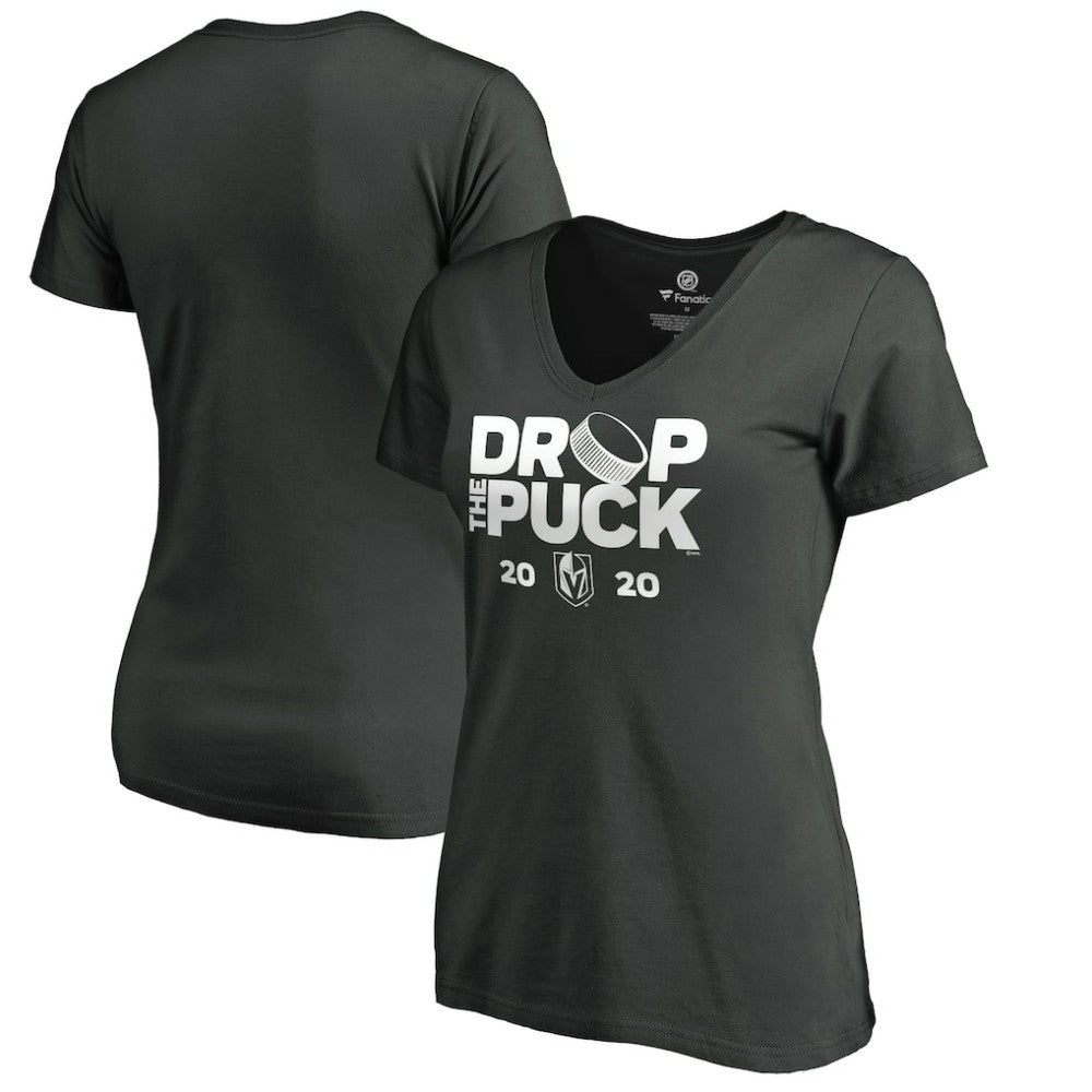 Vegas Golden Knights Women's Drop the Puck V-Neck T-Shirt - Black - NHL