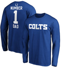 Indianapolis Colts #1 Dad Long Sleeve Team Logo T-Shirt Royal | NFL