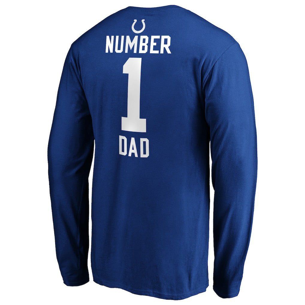 Indianapolis Colts #1 Dad Long Sleeve Team Logo T-Shirt Royal | NFL