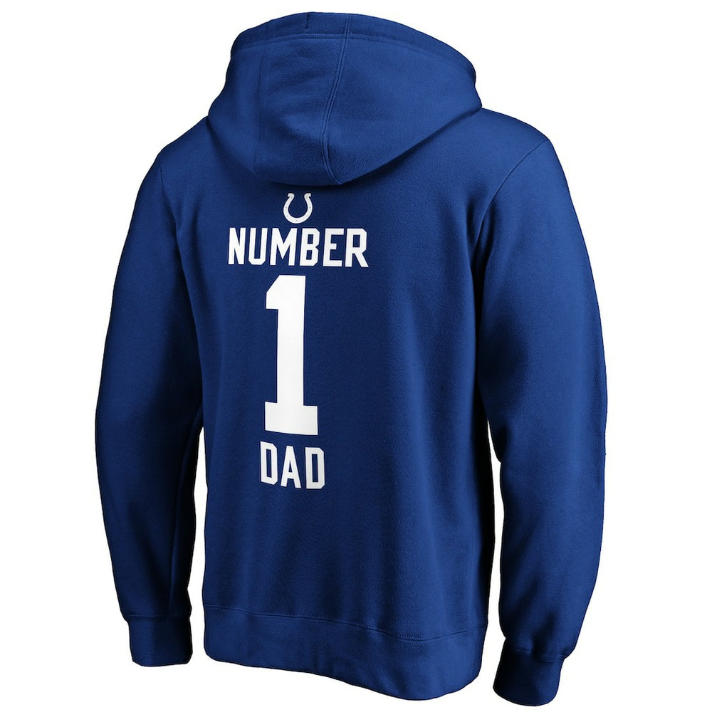 Indianapolis Colts #1 Dad Pullover Hoodie Royal | NFL