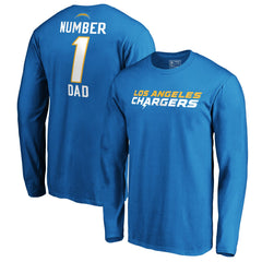 Los Angeles Chargers #1 Dad Long Sleeve Team Logo T-Shirt Light Blue | NFL