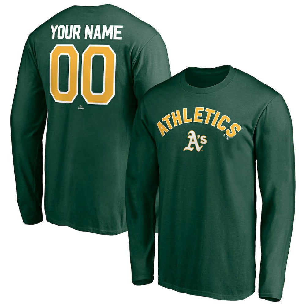 Athletics Personalized Winning Streak Name & Number Long Sleeve T-Shirt - MLB