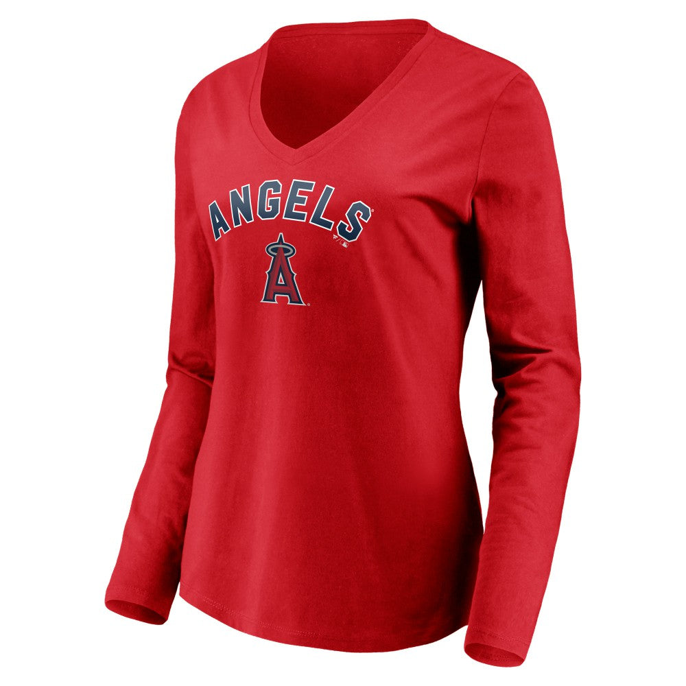 Los Angeles Angels Women's Personalized Winning Streak Name & Number Long Sleeve V-Neck T-Shirt - MLB