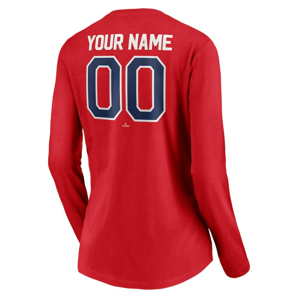 Philadelphia Phillies Women's Personalized Winning Streak Name & Number Long Sleeve V-Neck T-Shirt - MLB