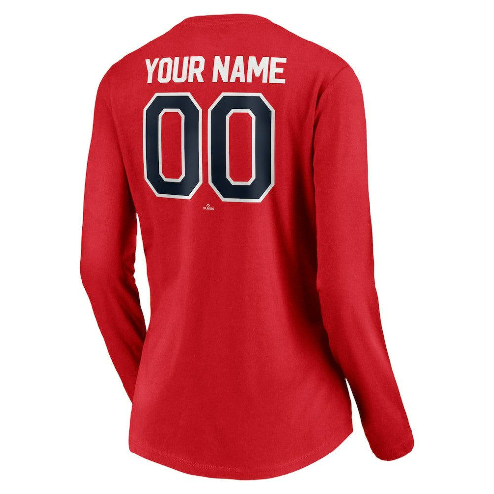 Washington Nationals Women's Personalized Winning Streak Name & Number Long Sleeve V-Neck T-Shirt - MLB
