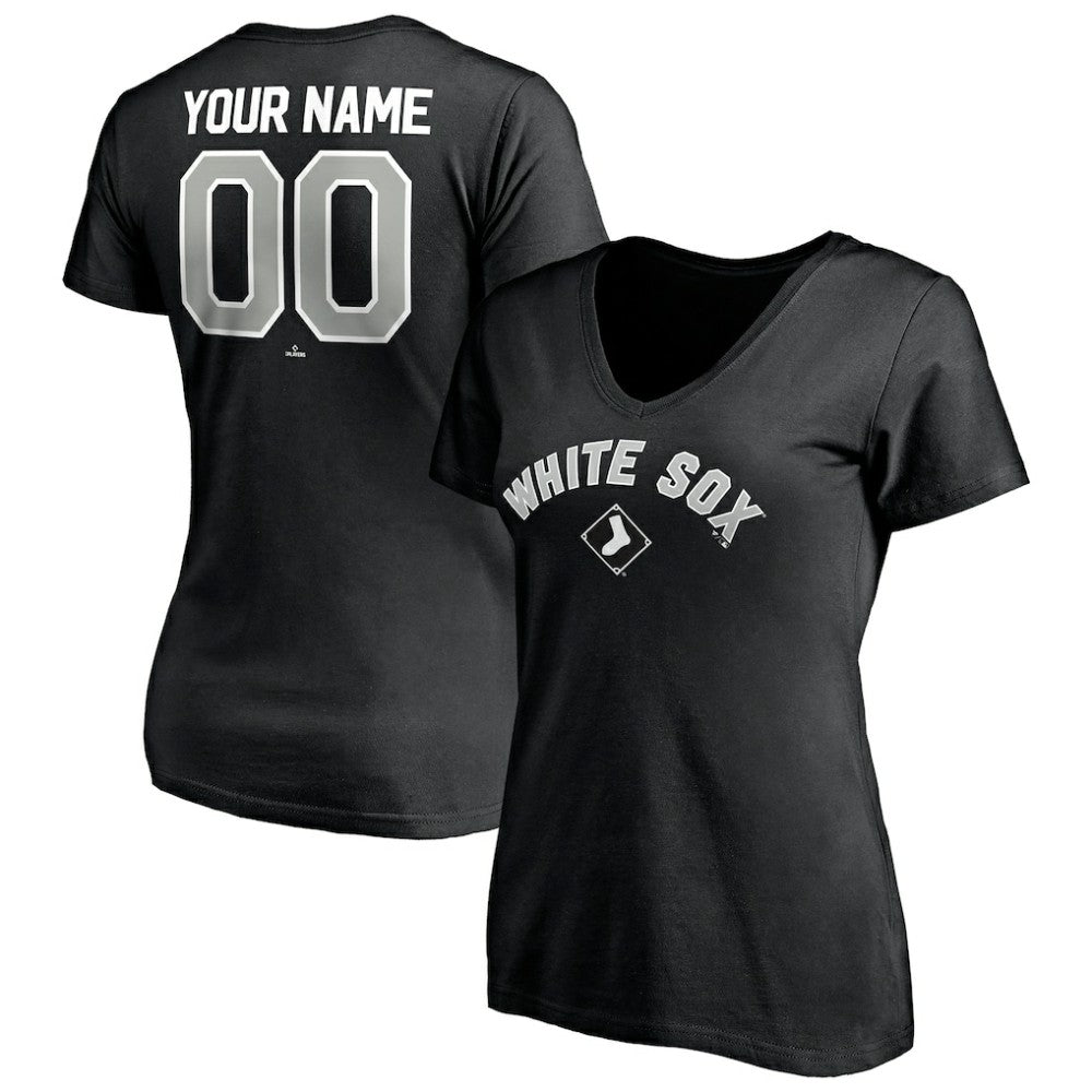 Chicago White Sox Women's Personalized Winning Streak Name & Number V-Neck T-Shirt - MLB