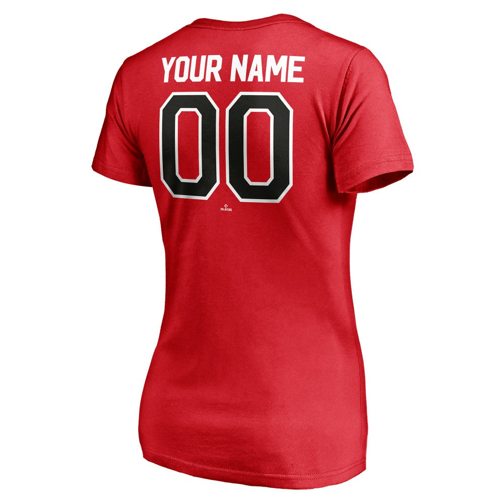 Cincinnati Reds Women's Personalized Winning Streak Name & Number V-Neck T-Shirt - MLB