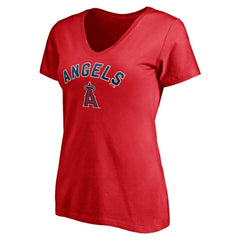 Los Angeles Angels Women's Personalized Winning Streak Name & Number V-Neck T-Shirt - MLB