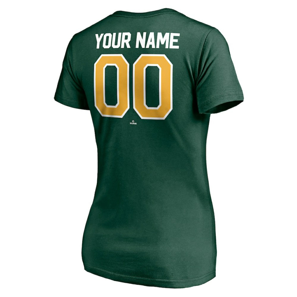 Athletics Women's Personalized Winning Streak Name & Number V-Neck T-Shirt - MLB