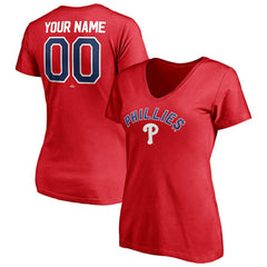 Philadelphia Phillies Women's Personalized Winning Streak Name & Number V-Neck T-Shirt - MLB
