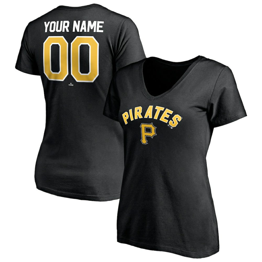 Pittsburgh Pirates Women's Personalized Winning Streak Name & Number V-Neck T-Shirt - MLB