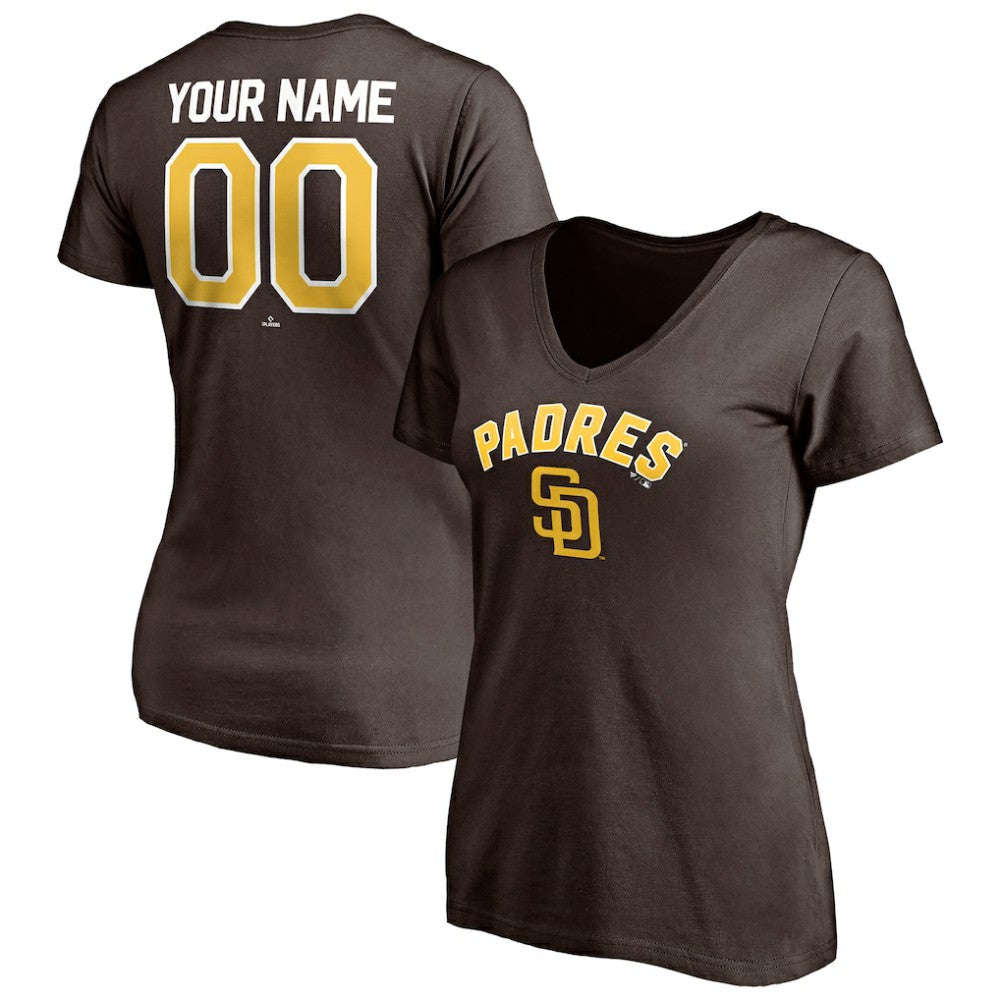 San Diego Padres Women's Personalized Winning Streak Name & Number V-Neck T-Shirt - MLB