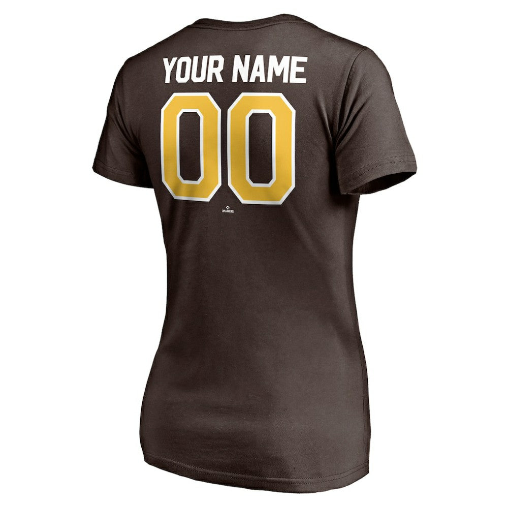 San Diego Padres Women's Personalized Winning Streak Name & Number V-Neck T-Shirt - MLB