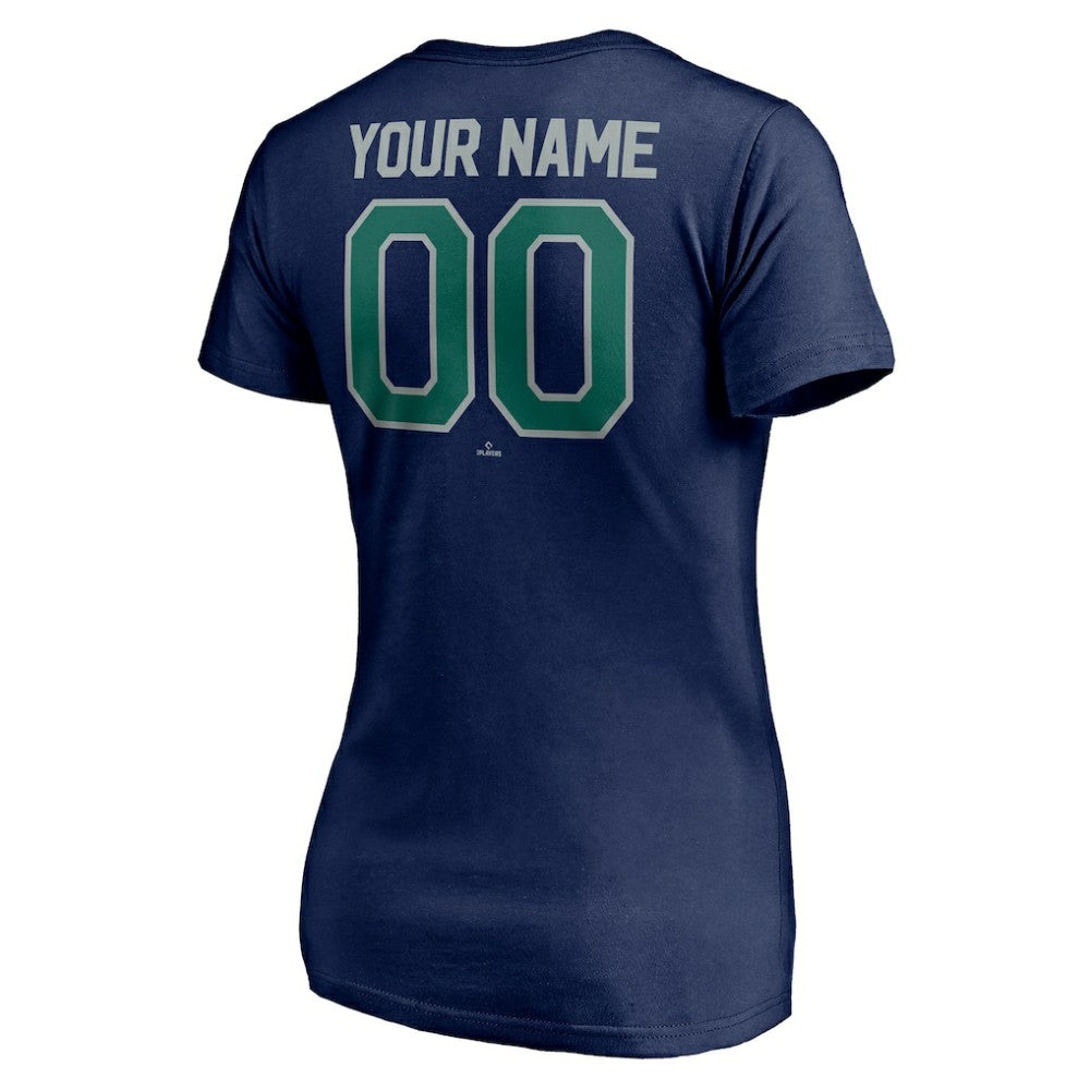 Seattle Mariners Women's Personalized Winning Streak Name & Number V-Neck T-Shirt - MLB